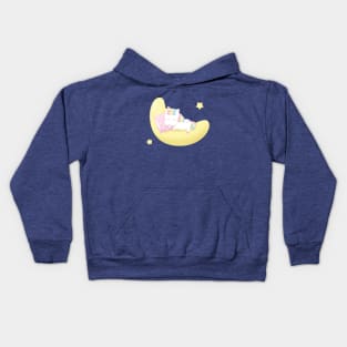 Cute Baby Unicorn Sleeping On The Moon Kids Hoodie